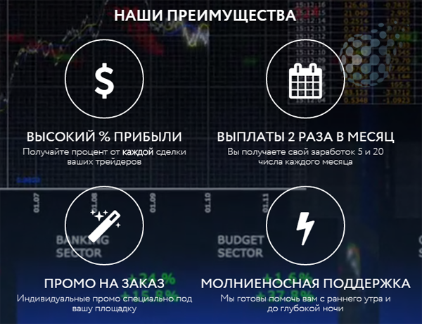 Преимущества партнерки Биномо